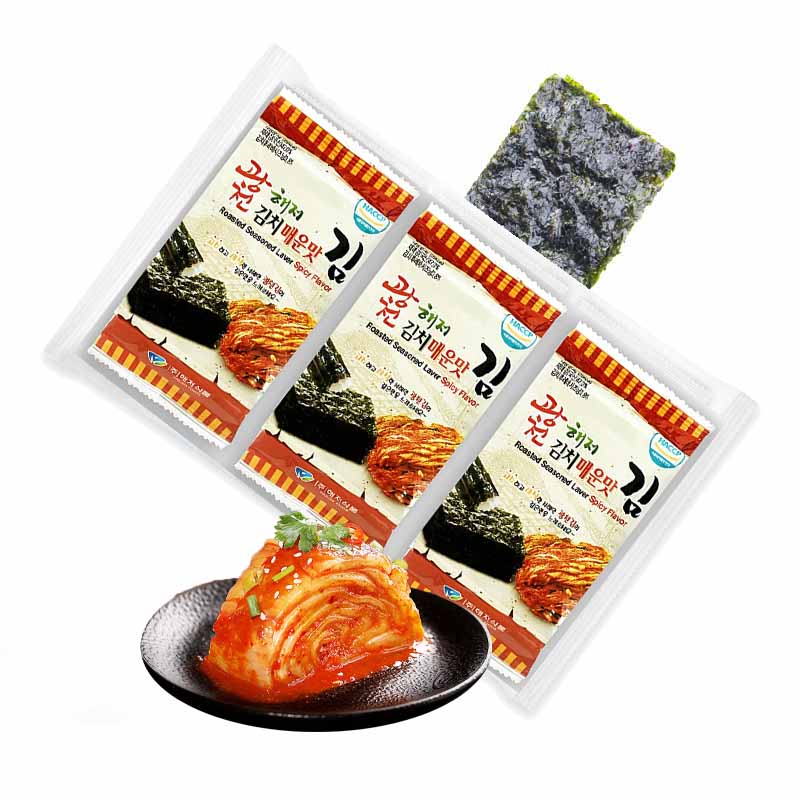 Algas Nori Crujientes Snack | sabor Kimchi | 4g*3