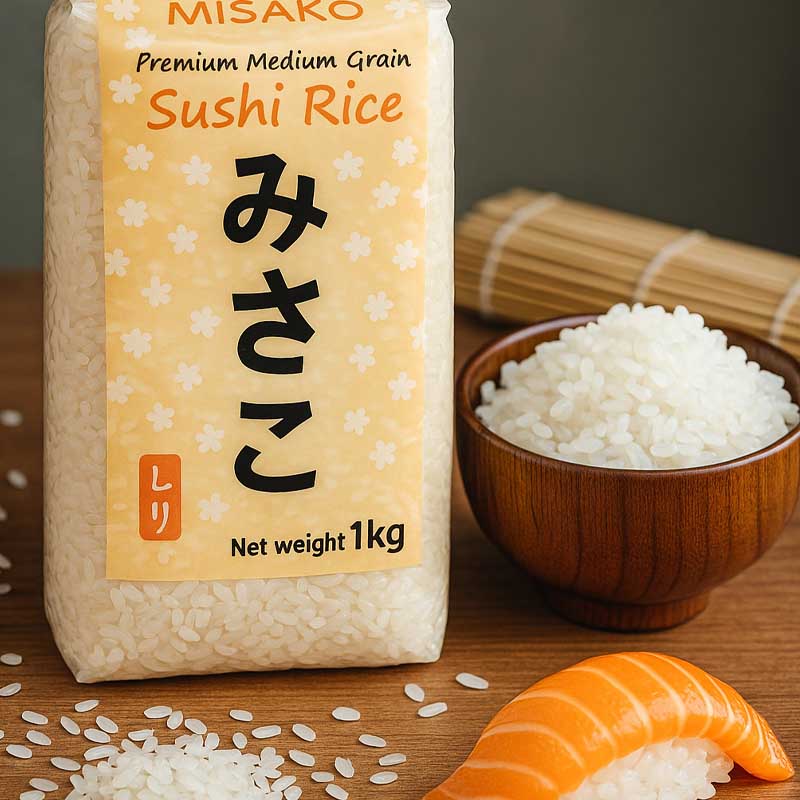 Arroz para Sushi Premium de Grão Médio 1KG | Misako