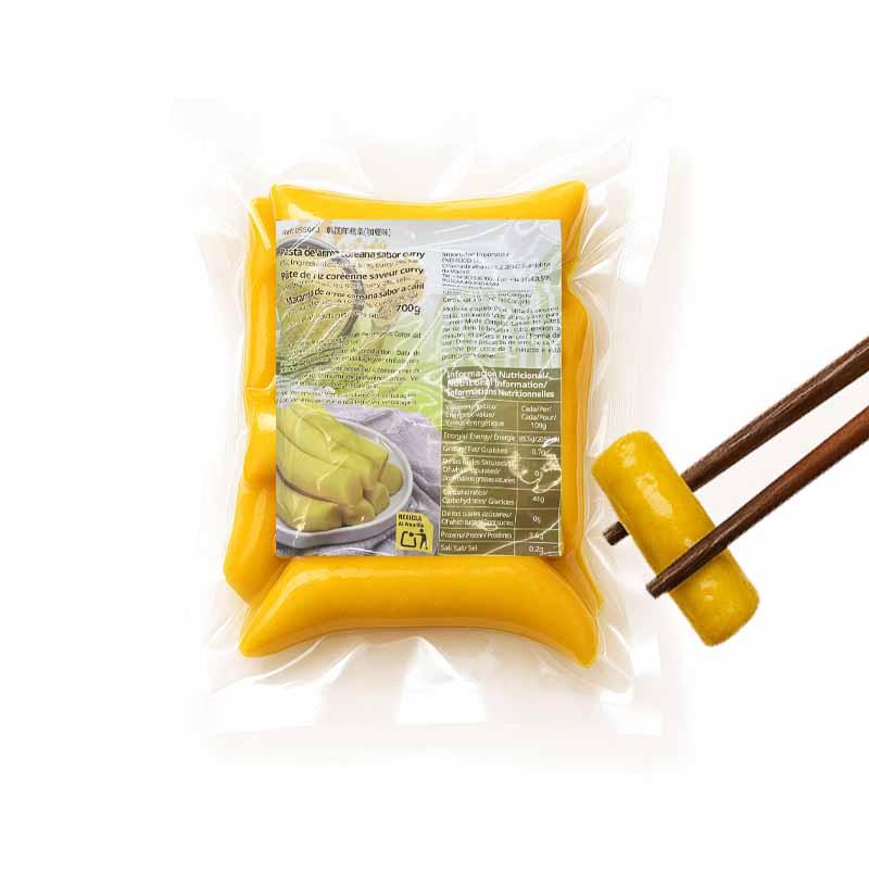 Tteokbokki Coreano con Sabor a Curry | Pasta de Arroz Gruesa | 700grs