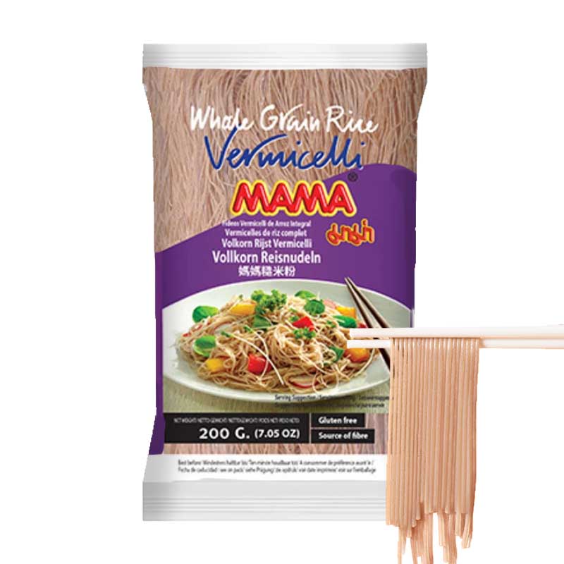 Fideos de Arroz Integral Vermicelli 200grs | Tailandesa MAMA