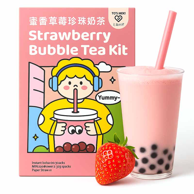 Kit Bubble tea Fresa 255grs | 3 Raciones