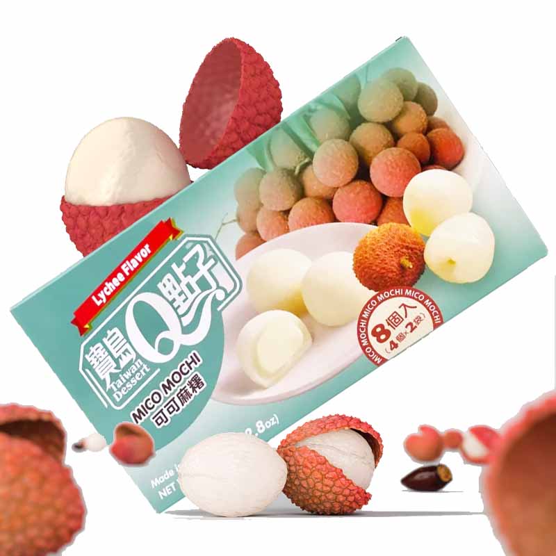 Mochis de Lychee con relleno de chocolate blanco 80grs