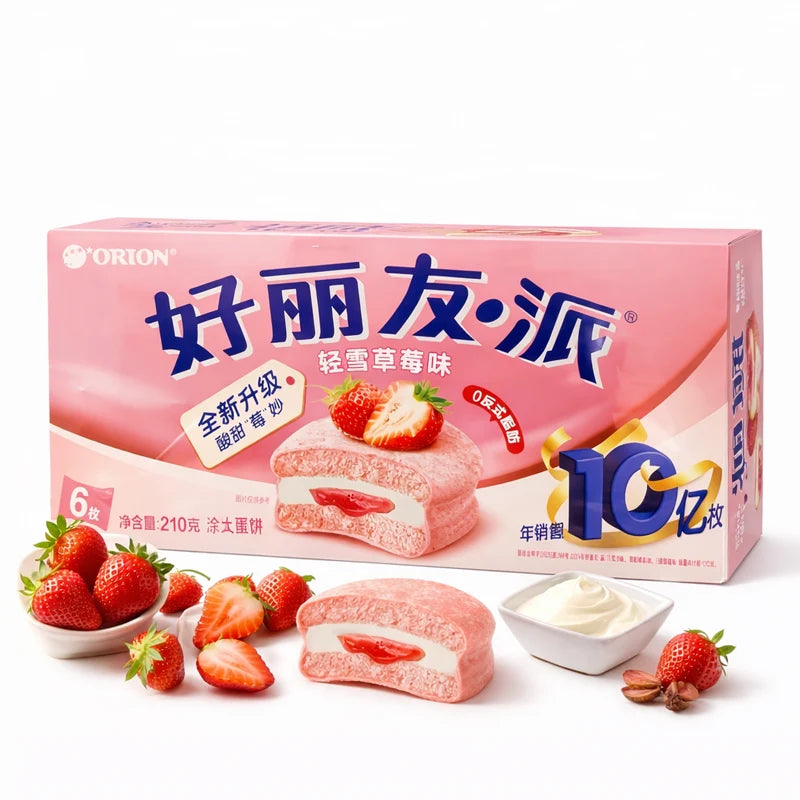 Orion Pastelitos de Fresa – Snack Dulce Asiático 6 Unidades