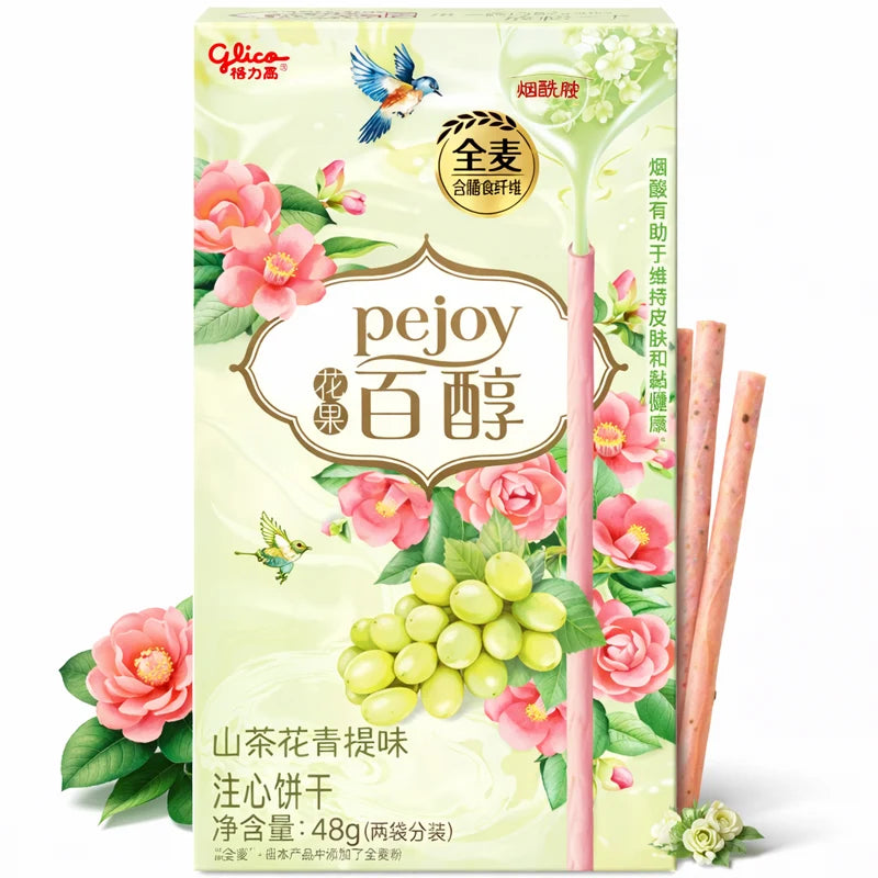Pejoy Palitos Rellenos Sabor Uva y Flor de Camelia 48grs