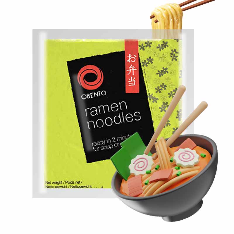 Ración Individual Fideos Ramen Frescos 200grs | Obento