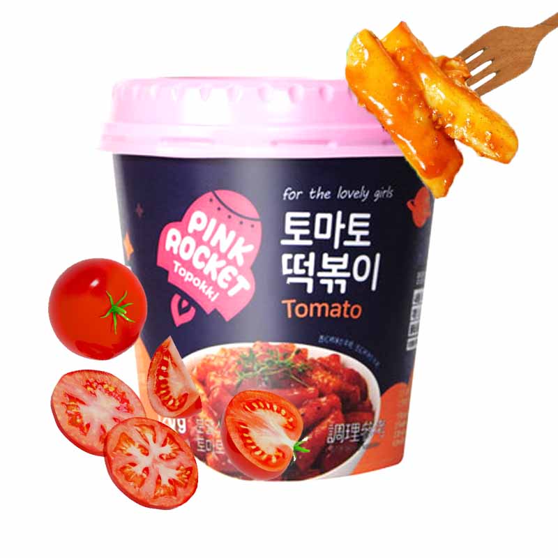 Tteokbokki Coreano instantáneo 140grs | sabor Tomate | Pink Rocket