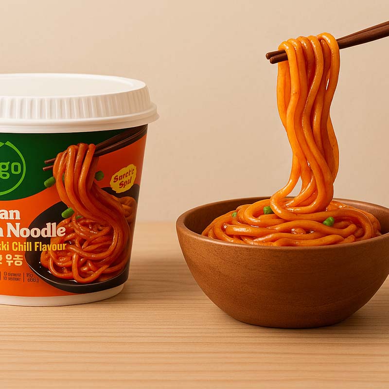 Fideos Udon Coreanos - Sabor Tteokbokki Picante | Bibigo 180grs