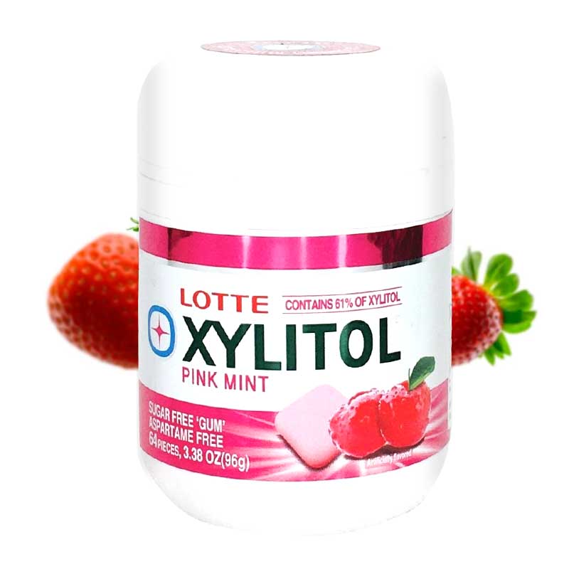 Chicles Coreano Xylitol Sabor Fresa 96g | Lotte