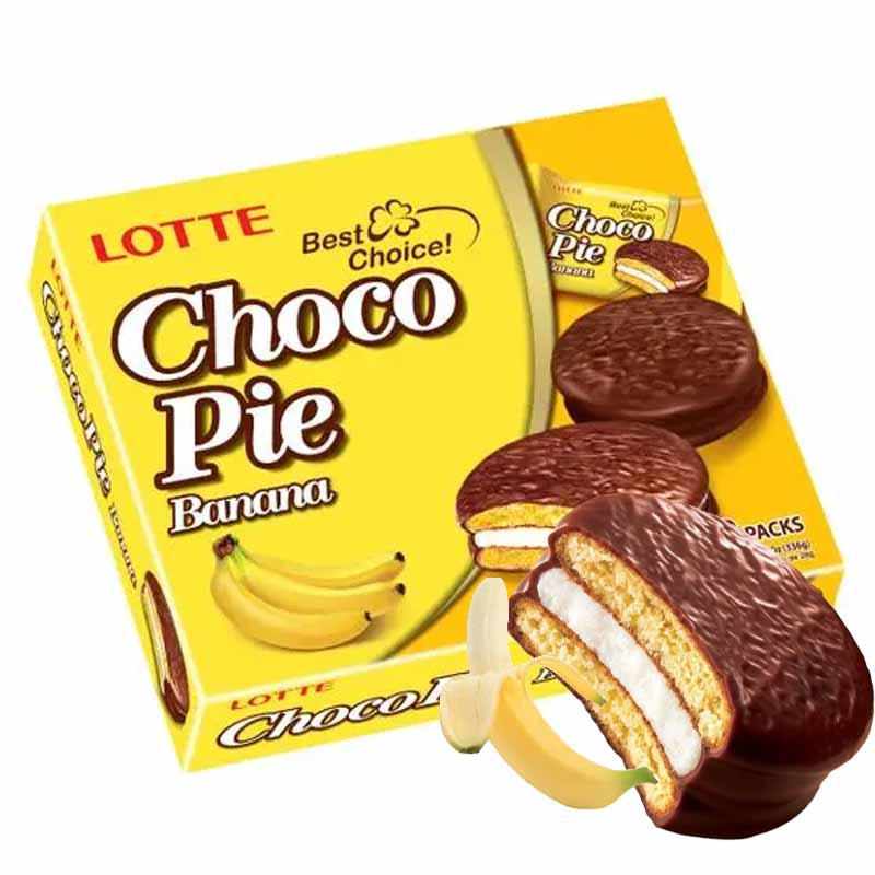 Galleta Coreana Chocolate y plátano | 336g 12P