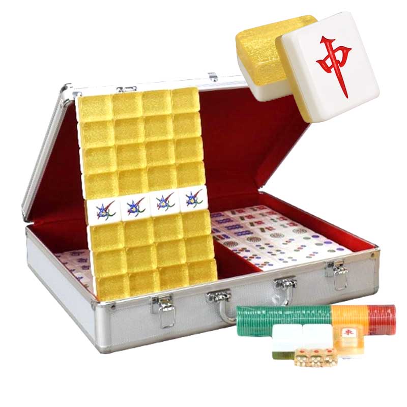 Juego chino Mahjong con caja de aluminio