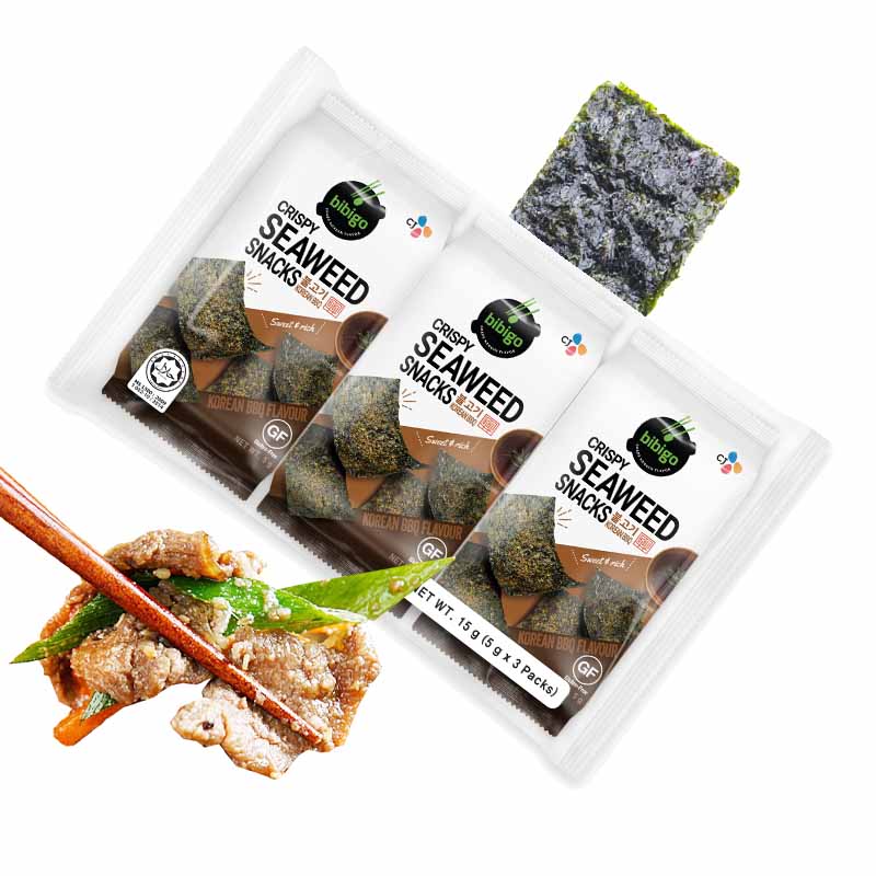 Algas Nori Crujientes Snack | sabor Bulgogi bbq Coreano | 5g*3