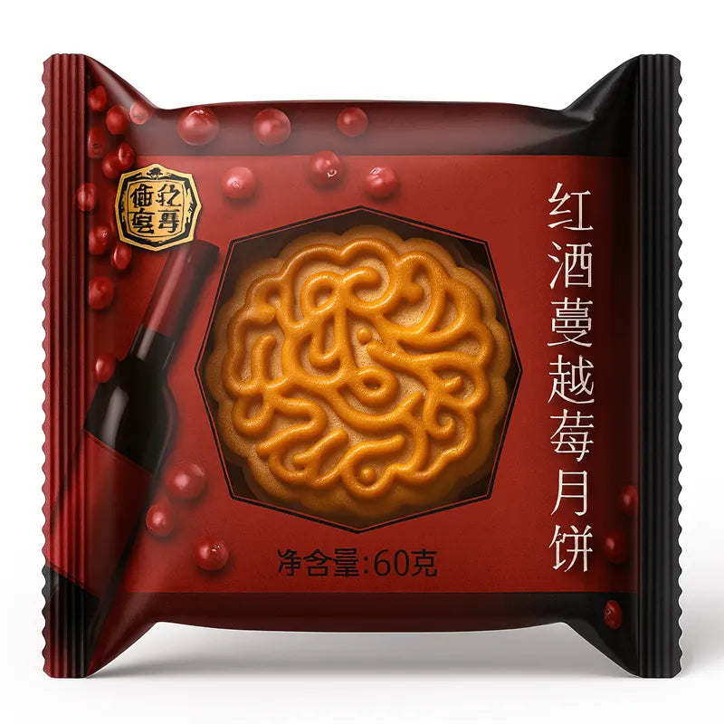 Red Wine and Cranberry Mooncake | 60g