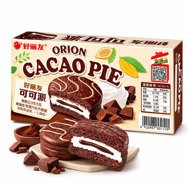 Orion Cacao Pie Chocolate 6 Unidades ｜180grs