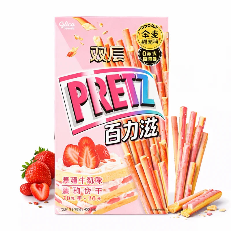 Pretz Palitos de Galleta Sabor Fresa y Leche 45grs