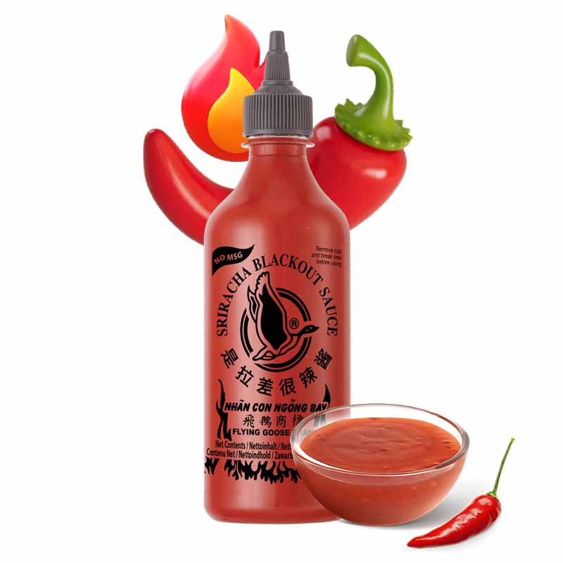 Salsa Sriracha Vegano Sin gluten 455ml | BlackOut | Flying Goose