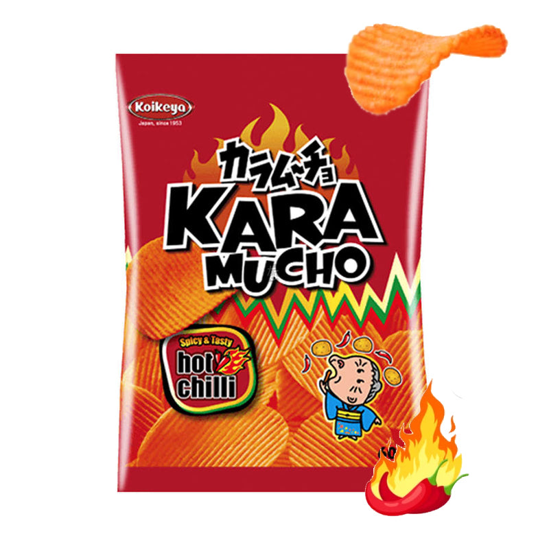 Patata chips japonés Karamucho Picante onduladas 60g | Nº1 en Japón 
