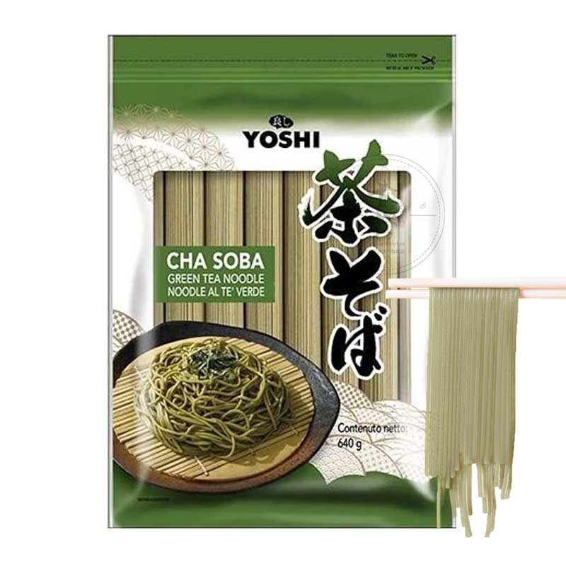 Fideos Cha soba Japonés con té verde 640g | Yoshi