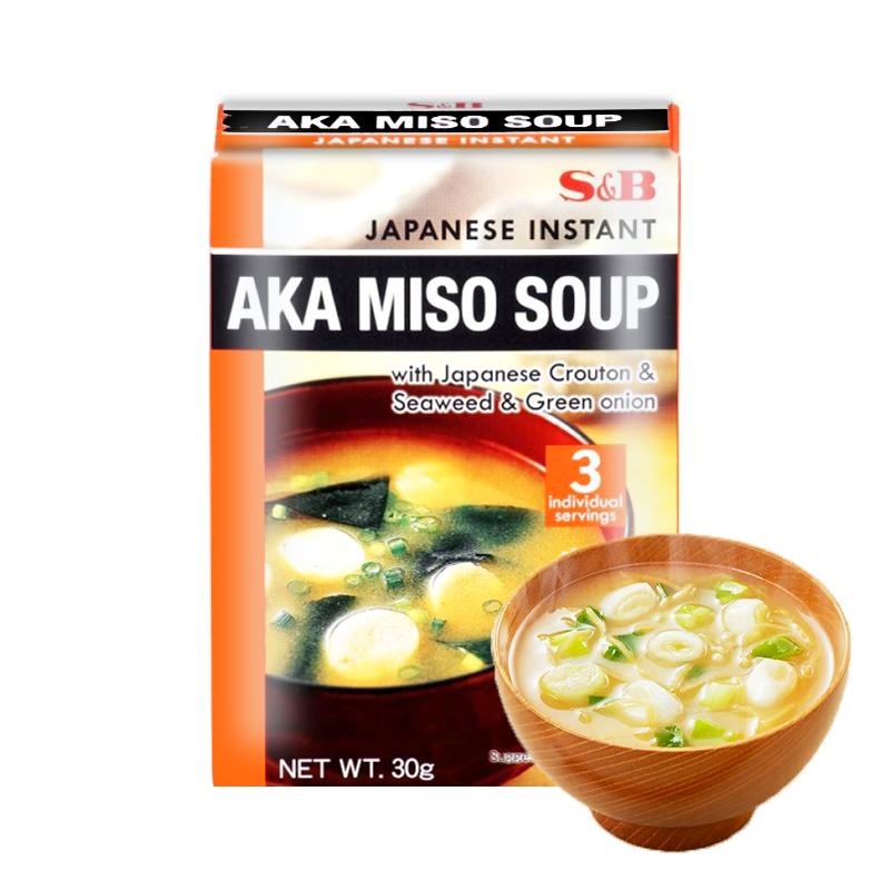 Sopa Instantánea de Miso con crouton japonés y algas y cebolla verde